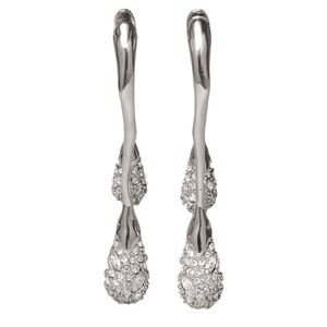 ALEXIS BITTAR • Solanales Crystal Back Front Double Drop Silver Earrings Jacket